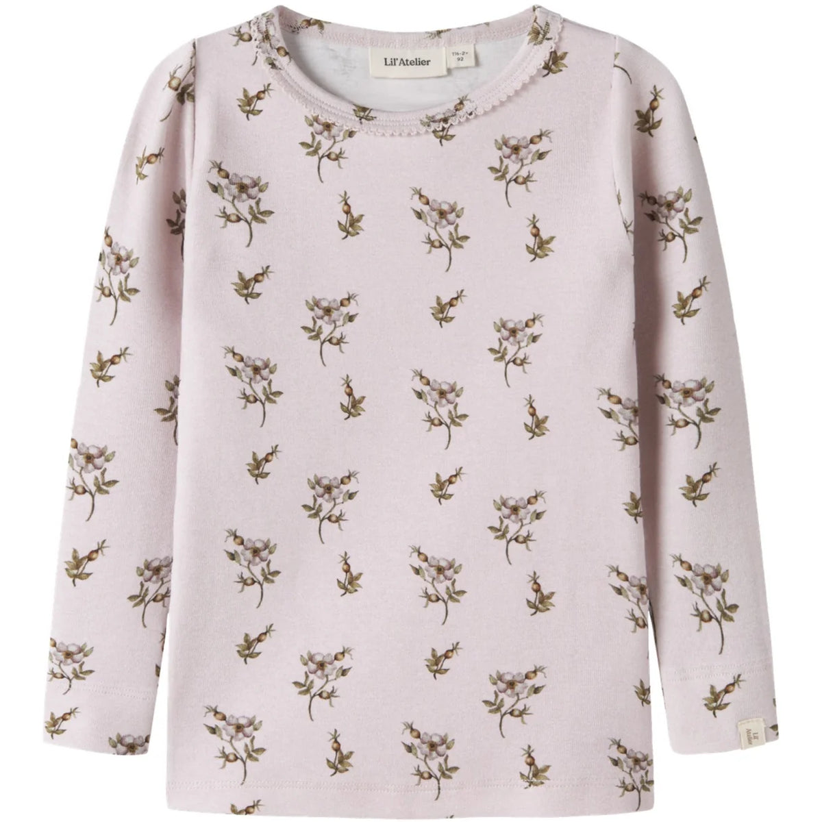 Lil'Atelier Hushed Violet Apple Rose Nmfgayo Sig Ls Slim Top Lil