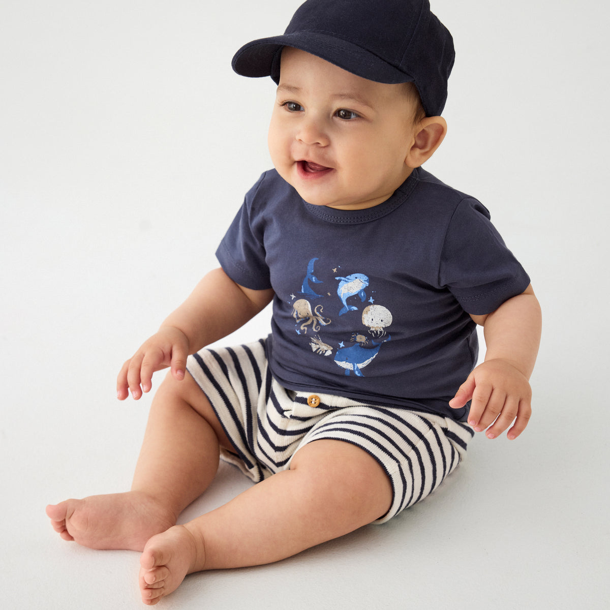 Minymo - Stribede babyshorts 114334