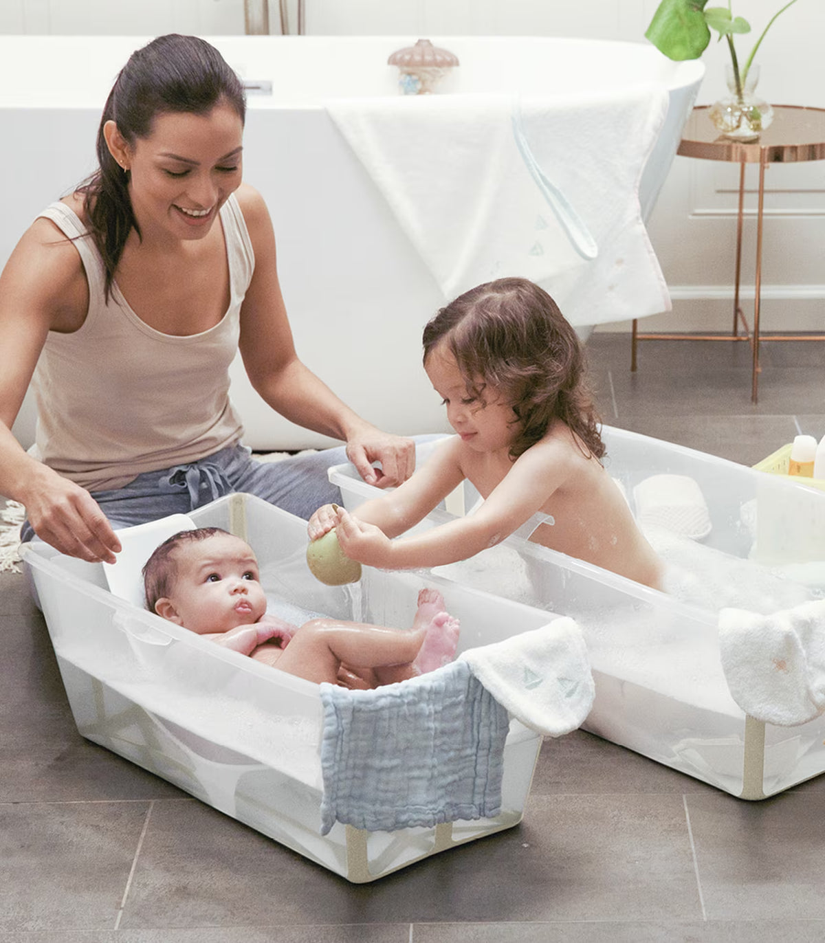 Stokke® Sandy Beige Flexi Bath® X-Large + Newborn Sæt Bundle