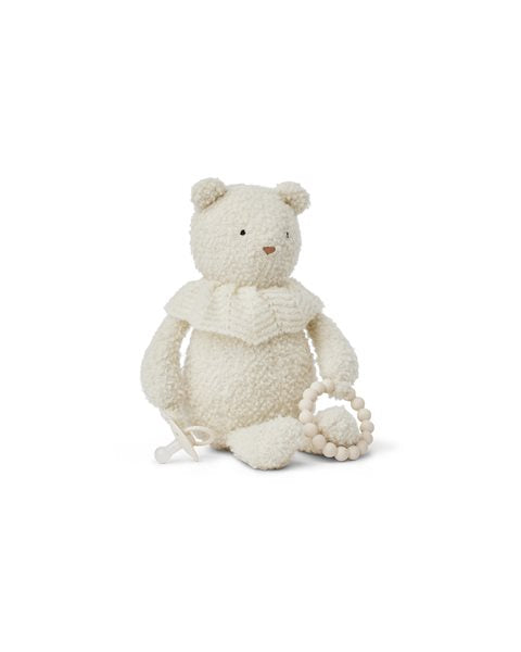 Smallstuff Aktivitetsbamse, bouclé merino uld, off white