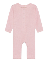 Fixoni Rompers LS Melange Rib - Lyserød Langærmede 423104